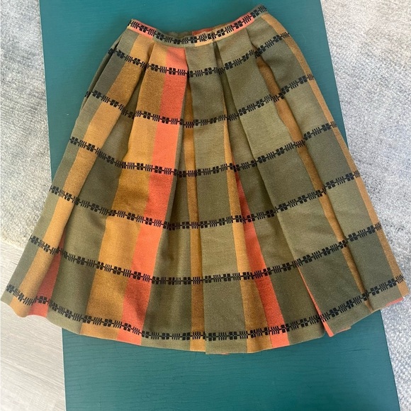 Nelly de Grab Vintage Skirt 100% Virgin Wool Rare Pleated A-Line - Picture 4 of 11